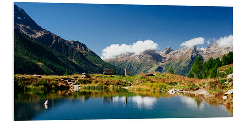 Quadro em PVC Mountain lake in the Lötschental, Valais, Switzerland