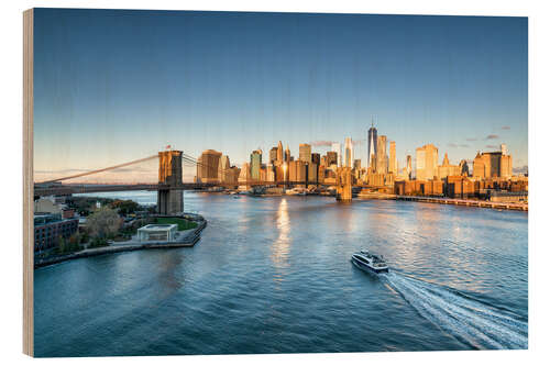 Wood print Manhattan skyline in New York City, USA