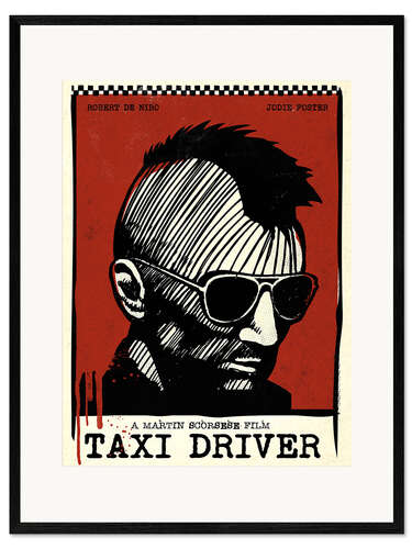 Inramat konsttryck Taxi Driver