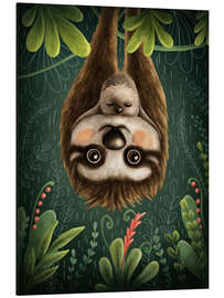 Magnettafel Faultiermama mit Baby