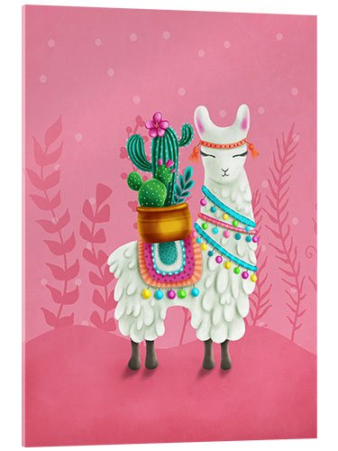 Obraz na szkle akrylowym Illustration of a cute llama