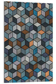 Gallery print Colorful Concrete Cubes Blue Grey Brown