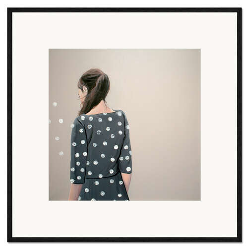 Ingelijste kunstdruk White dots