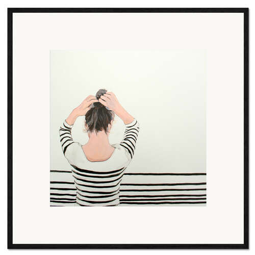 Framed art print striped shirt