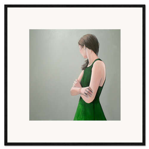 Framed art print green dress