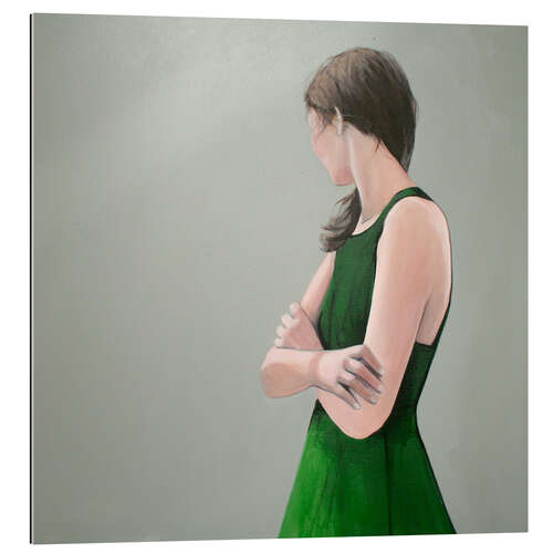 Gallery print green dress