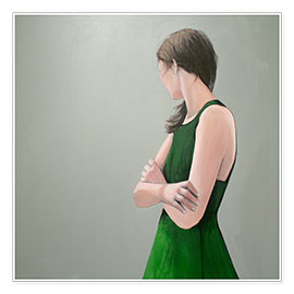 Wall print  green dress - Karoline Kroiss