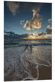 PVC print Sunset with groyne on Sylt