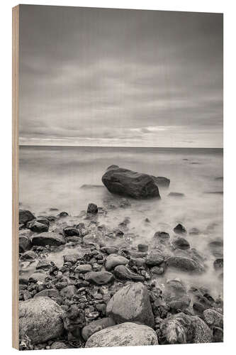 Wood print Granite in the Baltic Sea (long exposure)