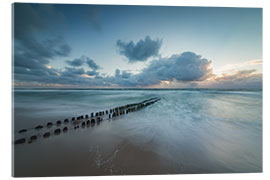 Acrylglasbild Buhne im Abendlich auf Sylt (Langzeitbelichtung)