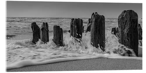 Akrylbillede Groyne with waves