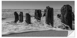 Selvklebende plakat Groyne with waves