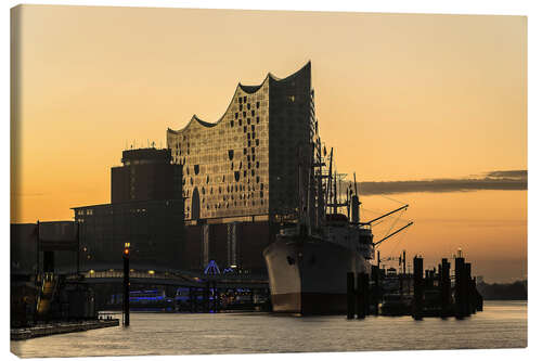 Canvas print Morning mood at the Elbphilharmonie, Hamburg