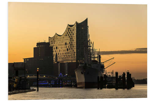 Foam board print Morning mood at the Elbphilharmonie, Hamburg