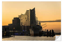 Adesivo murale Atmosfera mattutina alla Elbphilharmonie, Amburgo