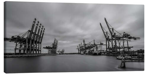 Canvas print Containerhafen Hamburg Waltershof (long exposure)