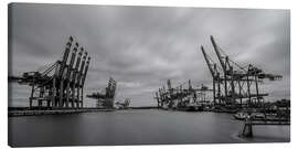 Lærredsbillede  Containerhafen Hamburg Waltershof (long exposure) - Heiko Mundel