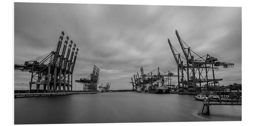 Foam board print Containerhafen Hamburg Waltershof (long exposure)