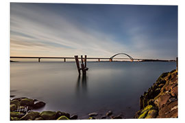 Tableau en PVC Pont sur le Fehmarnsund à la lumière du soir (pose longue)