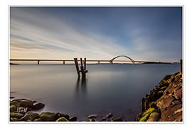 Tableau  Pont sur le Fehmarnsund à la lumière du soir (pose longue) - Heiko Mundel