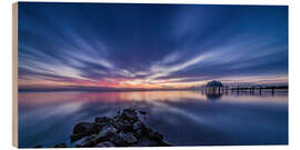 Holzbild Sonnenaufgang am Timmendorfer Strand