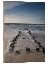 Wood print Mystical groyne on Sylt VII