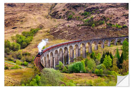 Wall sticker Glenfinnan viaduct with incoming train