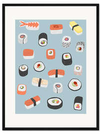 Gerahmter Kunstdruck Sushi von Maki bis Nagiri