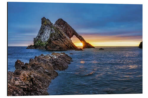 Alubild Sonnenaufgang am Bow Fiddle Rock