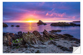 Wandsticker Sonnenaufgang bei Cullen Bay in der Nähe von Portknockie