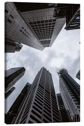 Quadro em tela Skyscrapers in the business centre, Singapore