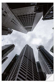 Vinilo para la pared Skyscrapers in the business centre, Singapore