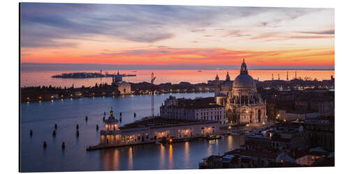 Aluminium print Salute church at sunset, Venice