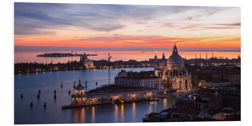 Foam board print Salute church at sunset, Venice