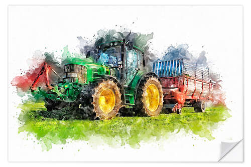 Selvklebende plakat  tractor 