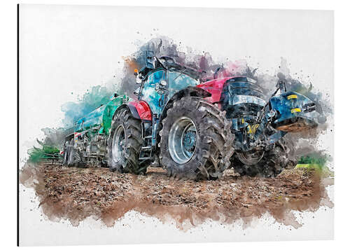 Tableau en aluminium Tracteur