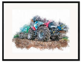 Inramat konsttryck  tractor 