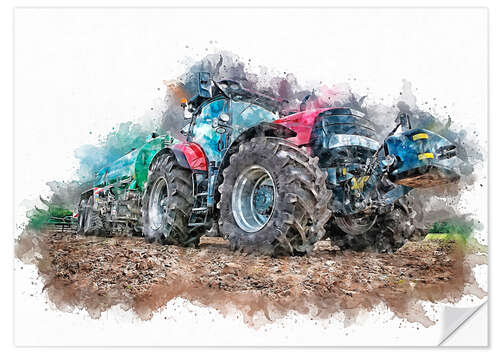 Selvklebende plakat  tractor 