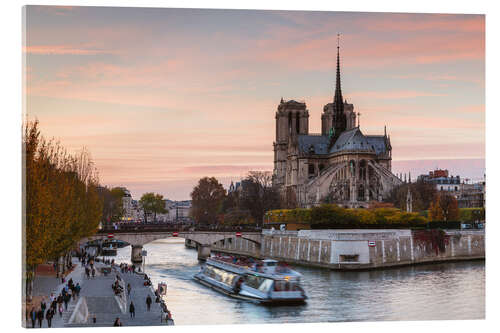 Acrylic print Sunset over Notre Dame, Paris