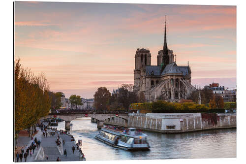 Cuadro de plexi-alu Atardecer en Notre Dame, París