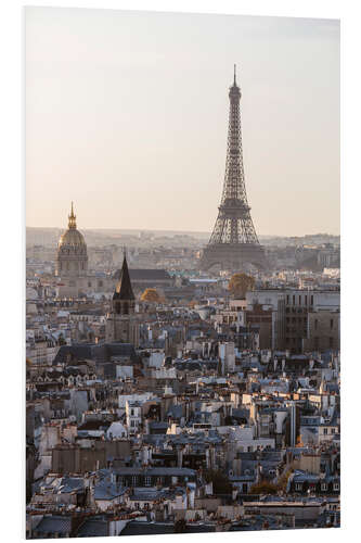 Foam board print Sunset over Tour Eiffel, Paris