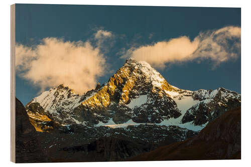 Tableau en bois Sommet du Grossglockner sous la lumière