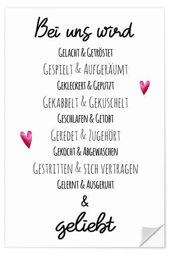 Wandsticker Bei uns