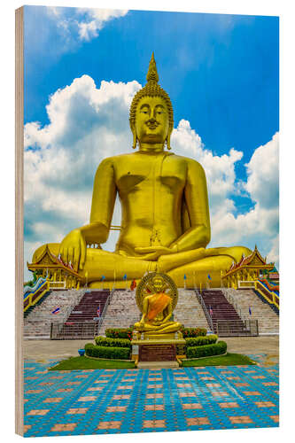 Wood print Big Buddha at Wat Muang, Thailand