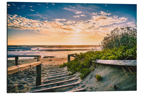 Tableau en aluminium Coucher de soleil dans les dunes