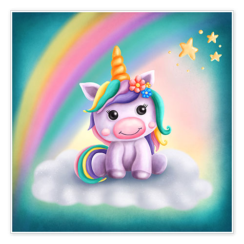 Poster Piccolo unicorno carino