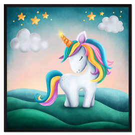Gerahmter Kunstdruck Mein süßes Einhorn