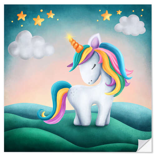 Selvklebende plakat My cute unicorn