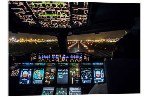 Gallery print A380 Cockpit on the Runway