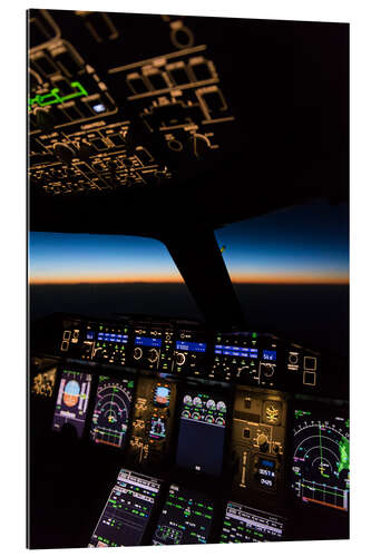 Gallery Print Airbus A380 Cockpit Dämmerung